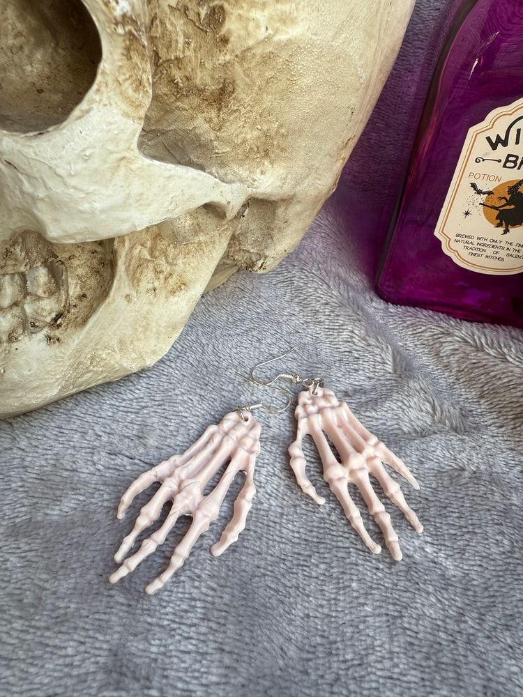 Skeleton Hand Dangle Earrings | Spooky Halloween Jewelry