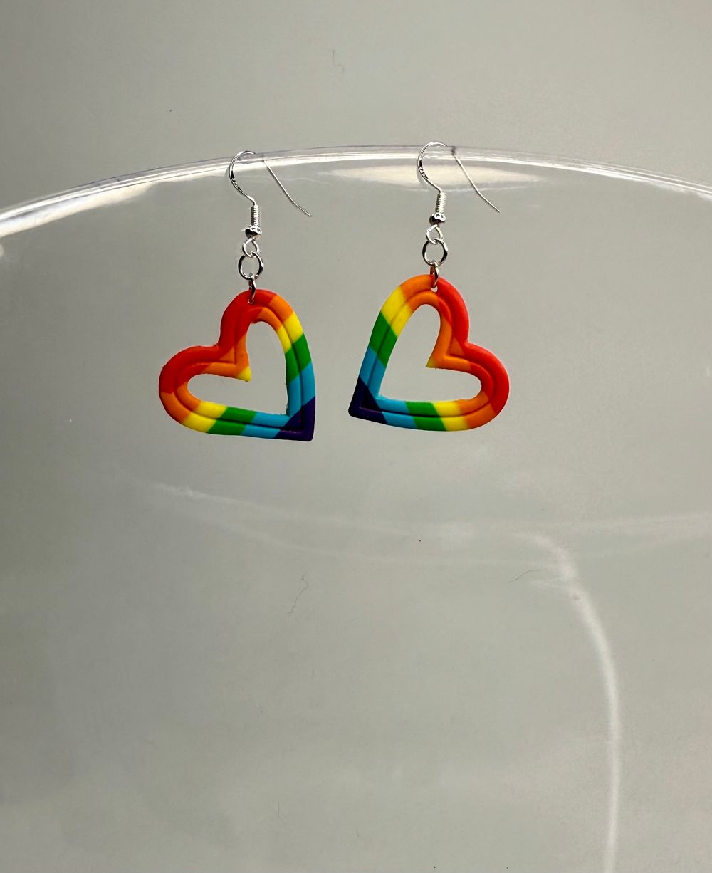 Rainbow Pride Open Heart Earrings
