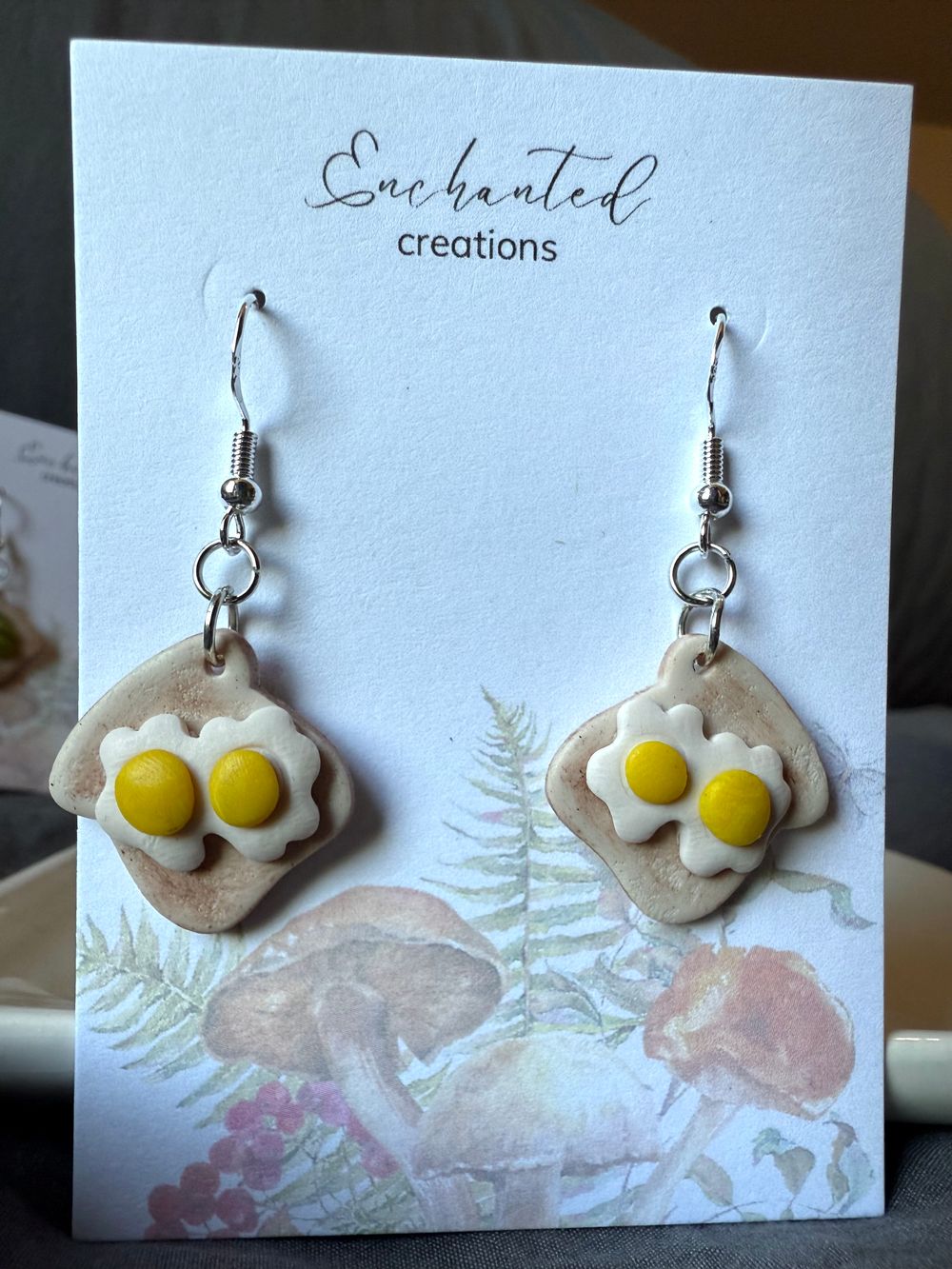 Sunny Side Up Toast Dangle Earrings – Handmade Clay Earrings